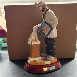 Whimsical Doctor and Dog Sculpture - White and Tan